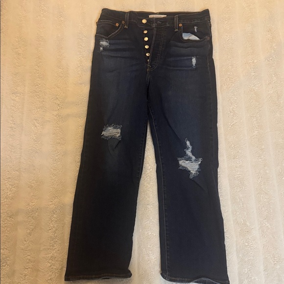 Levi's Women's Dark Blue Straight Leg Jeans - Picture 1 of 7